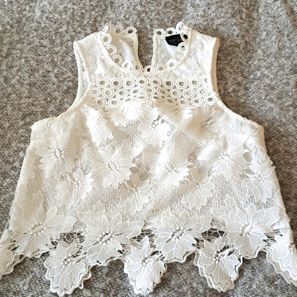 Top Shop petite crochet tunic top